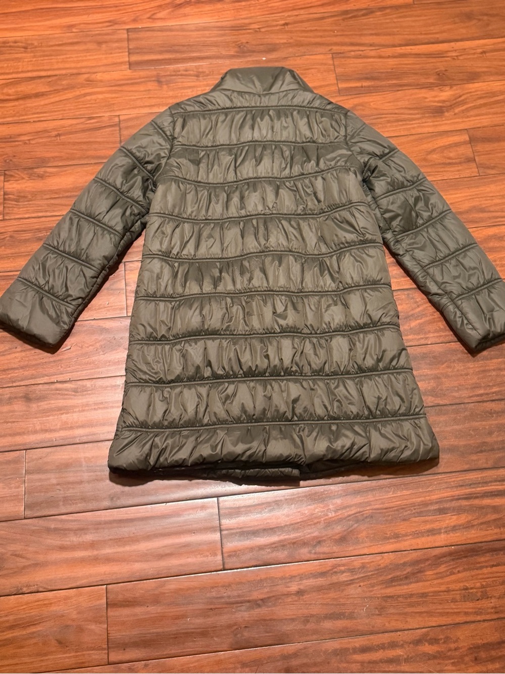 Eileen Fisher Petite Down Jacket in Olive - Picture 3 of 10